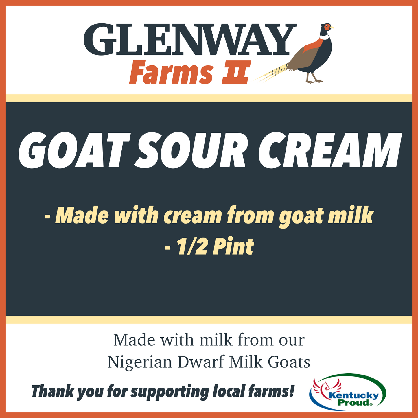 Goat Sour Cream - Half Pint
