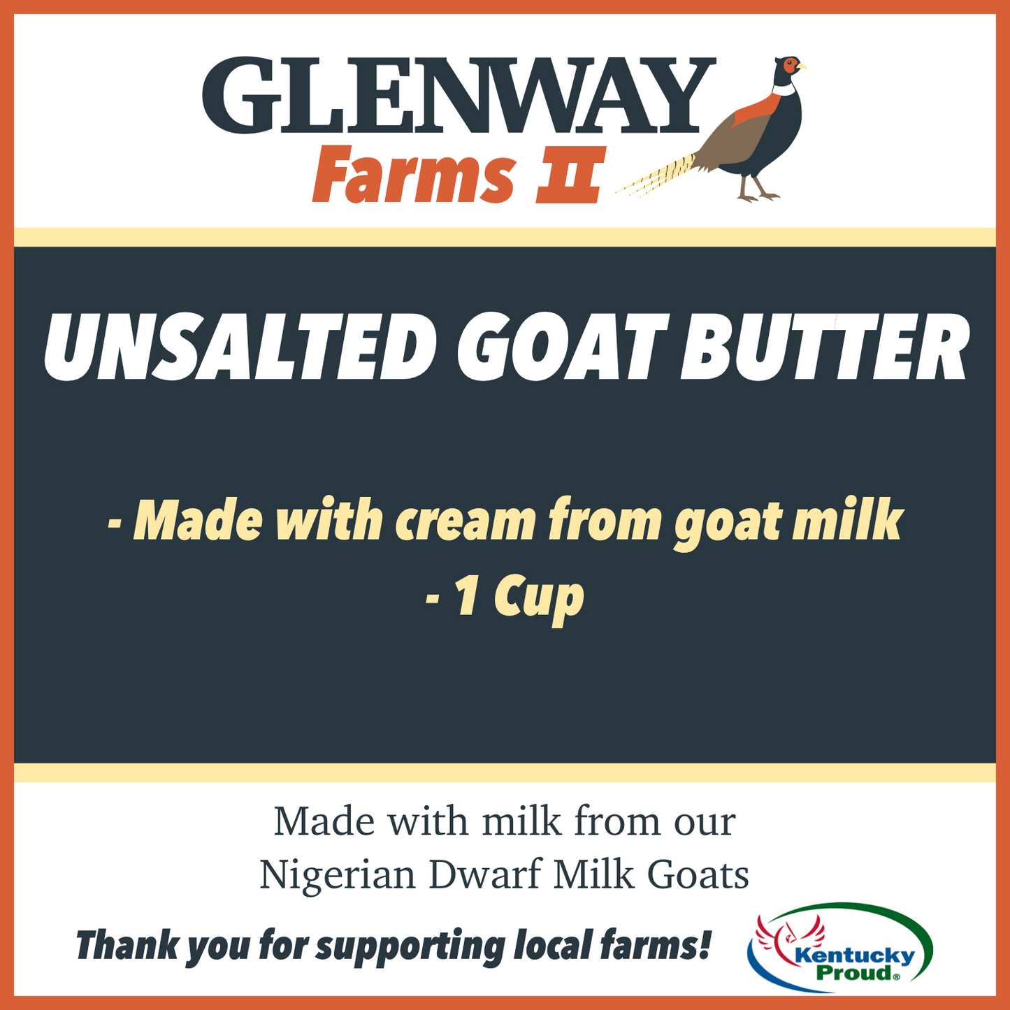 Unsalted Goat Butter - 8 oz.